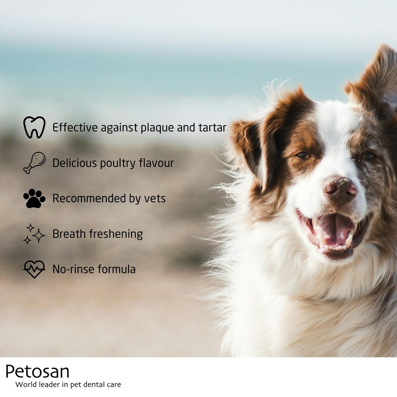 Petosan Poultry Flavour Toothpaste for Dogs - Anti-Tartar, Plaque Control,
