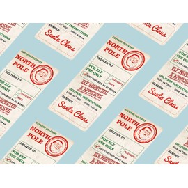 30 x Small North Pole Christmas Stickers Gift Present Parcel Sticky Labels Stamp (67mmx33mm)