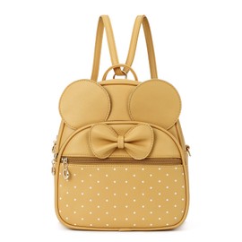 KL928 Girls Mini Backpack Bowknot Polka Dot Cute Daypacks Convertible Shoulder Bag Purse for Women (Yellow)