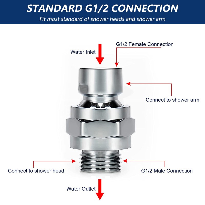 KIIFENG Shower Connector Balls Joint Replacement Shower Head Swivel Balls