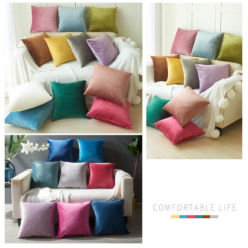 CXTAI 2x Yellow Velvet Cushion Covers Decorative Square Autumn Throw