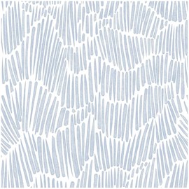 Theper Blue Wallpaper 17.3"×78.8" Modern Striped Peel and Stick Wallpaper Boho Removable Self Adhesive Wall Paper for Bedroom Waterproof White and Blue Contact Paper Vinyl