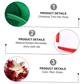 Healvian 2pcs Christmas Headband Headband Xmas Hair Hoop Reindeer Christmas Party Headpiece Hat Tinsel Sequin Headband Light Green Christmas Hair Hoop Green Decor LED Golden Velvet