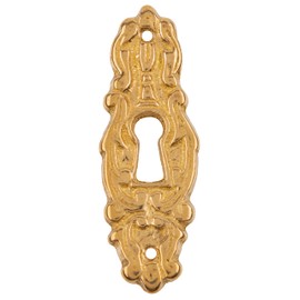 Vertical Solid Brass Keyhole Escutcheon | Keyhole Cover Plate for Antique Cabinet, Desk, Dresser Drawer | Furniture Reproduction Hardware | K12-B3565SB