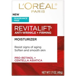 L'Oreal Paris Revitalift Anti Aging Face and Neck Cream, Smoothing and Firming Moisturizer for 24HR Hydration, Fragrance Free, 1.7 Oz