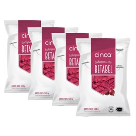 CINCA Totopos de Betabel Saludables Sin Conservadores, Sin Grasas Trans, Sin Gluten, Vegano, 4 Paquetes de 120g