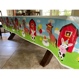 Craft Supply Barn Animals Kids Disposable Party Table Cover- 54 x 84
