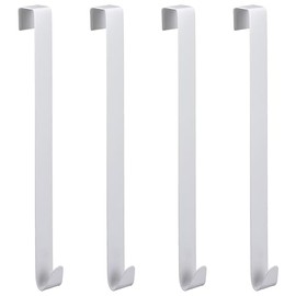 Cepewa Set of 4/8 Door and Window Hooks for Hanging in White Decorative Hooks Clothes Hooks Door Hanger (Set of 4 Door Hooks 32 x 2.5 cm)