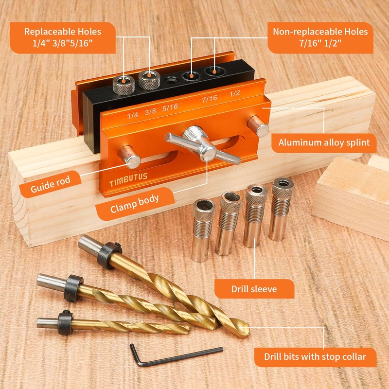 Self Centering Doweling Jig Kit - Adjustable Width Dowel Jig