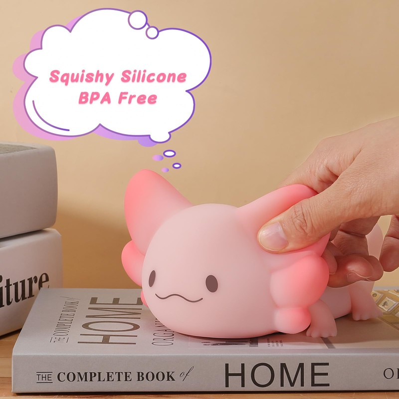 LOVERUIS Axolotl Night Light for Kids Gifts Squishy Nightlight for