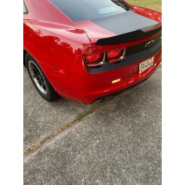 SDeelCase 2 Pcs Gurney Flap Gloss Black Decklid Wickerbill For 10-13 Camaro RS SS Spoiler