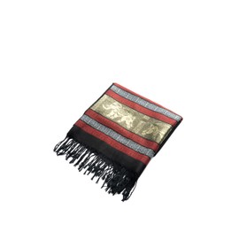 Fashion Thai Local Scarves for Women Men Cashmere Feel Wrap Shawl (Black Hole)