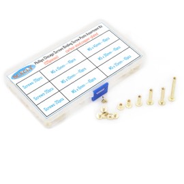 SCXCLY 120pcs Chicago Screws Binding Screw Posts Assortment Kit, 6 Sizes(M5 x 6/10/15/25/30/45mm), Carbon Steel Copper-Plated