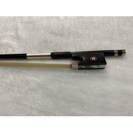 4/4 Full Size black Carbon Fiber Violin Bow Full Advanced Level 4 4 Parisian Eyes Ebony Frog Straight Smooth Screw Strong and Durable Unbleached Mongolian Horse Hair Warm Sweet Sound (4/4)