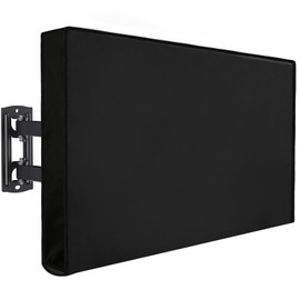 TENTVIA Outdoor TV Cover, 48 to 50 Inch Weatherproof TV Protector, 600D Oxford Fabric Waterproof Outdoor Television Cover with Back Storage Pocket, Universal Fit for Wall Mount Bracket, Black