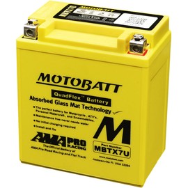 MotoBatt MBTX7U Battery 12V 8A 115CCA Factory Activated Quadflex AGM Battery Mot