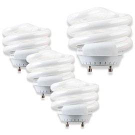 SLEEKLIGHTING 18Watt T2 Spiral 2 Prong Light Bulbs Warm White - GU24 Base - 2700K UL Listed - 1170 Lumen Compact Fluorescent Light Bulbs - (4pack)