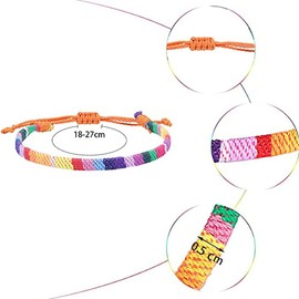 RYOZAI 12 Pcs Boho Bracelets for Women Girls Braided Bracelets Ankle Bracelets Aesthetic Beach Surfer Woven Adjustable VSCO Girl Braided String Friendship Bracelet Men Friendship Bracelet