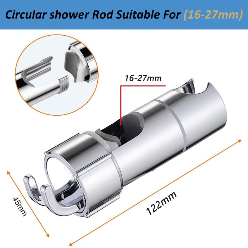 YOXITIXOY Adjustable Shower Head Bracket with 2 Hooks, for 16