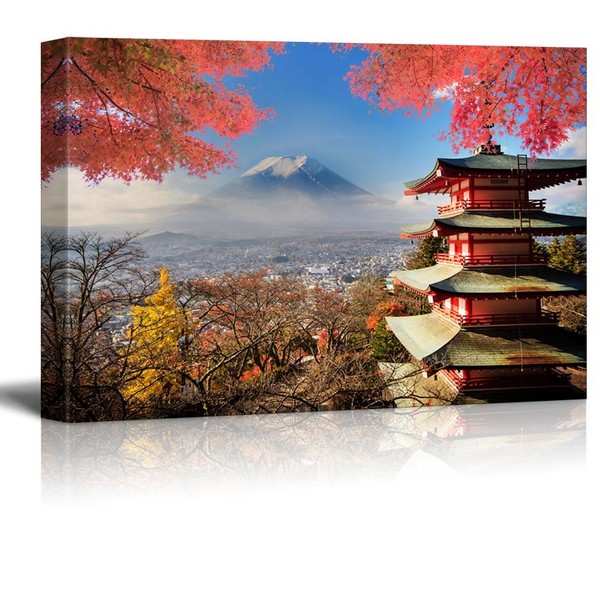 wall26 - Japanese Shrine on a Garden Looking Over Mount
