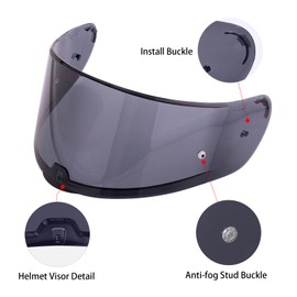 MXJ Gear Strada 2 Visor for Sedici Strada 2 and for Strada 3 Face Shield Helmet Visor Accessories for FT2 VECTOR FF801 FF397 (Black)