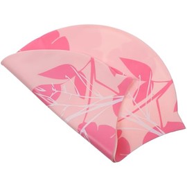 Yardwe Gorro de Natación de Silicona para Mujer, Gorra de Baño Protección Solar y Estampado Rosa, Práctico para Natación y Traje de Baño