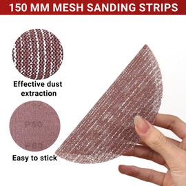 Sruhrak 150 mm Sandpaper Reticulated Velcro, Pack of 30 Sanding Mesh 150 Grit Sanding Discs for Drywall Sanders, Random Orbital Sanders