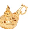 Gold Magic Genie Lamp Embossed Flowers Hollow Zinc Alloy Vintage