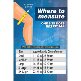 OrthoSleeve Stabilizing Compression Knee Brace KS8 with Patella Stabilizer Ring, Stability Splints and Adjustable Top for Knee Pain, Arthritic Knees, Post-Surgery and Swelling (Medium)