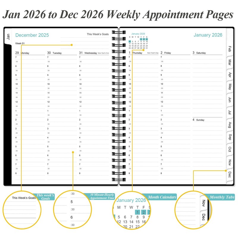 2026 Appointment Book & Planner - 2026 Daily Hourly Planner