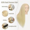 Sirydtm 28" Mannequin Head with Human Hair Light Blonde 80%