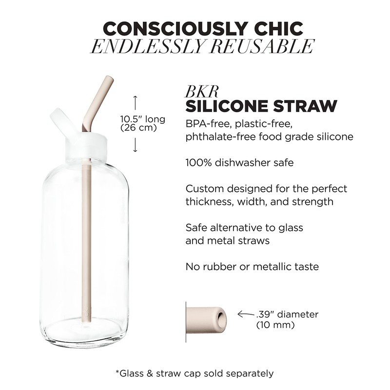 bkr Straw Cap - For 32oz/1L Big Glass Water Bottle