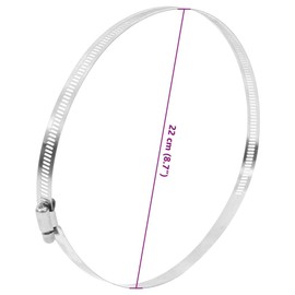 vidaXL Hose Clamps, Pack of 6, Hose Clamp, Adjustable 91-220 mm, Band Clamp for Hose, Pipe, Cable, Pipe Clamp, Hose Clamp, Stainless Steel 304