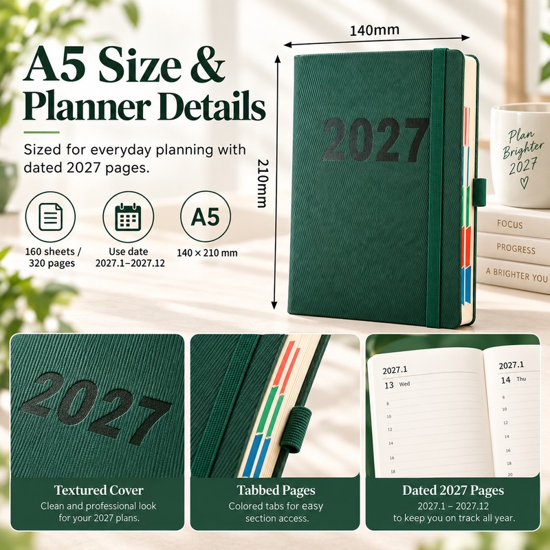 2027 Planner for Time Management & Daily Goals – Dated