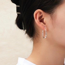 Philip Jones Silver Plated 30mm Hoop Earrings