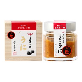 Unjin Honpo Granulated Sea Urchin (Bamboo) in a Wooden Box, 5.3 oz (150 g)