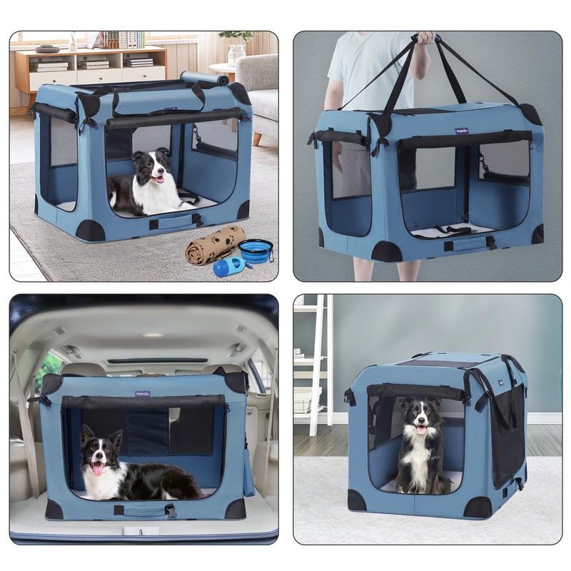 Petprsco Portable Dog Crate - 32"x23"x23" Collapsible Dog Travel Crate