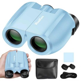 Amifun Binoculars 20x Small Ultra Light High Magnification Wide Field of View Premium BaK4 Prism Live Telescope with Storage Bag and Strap for Concerts Sports Games Bird Watching 20x25 (Blue)