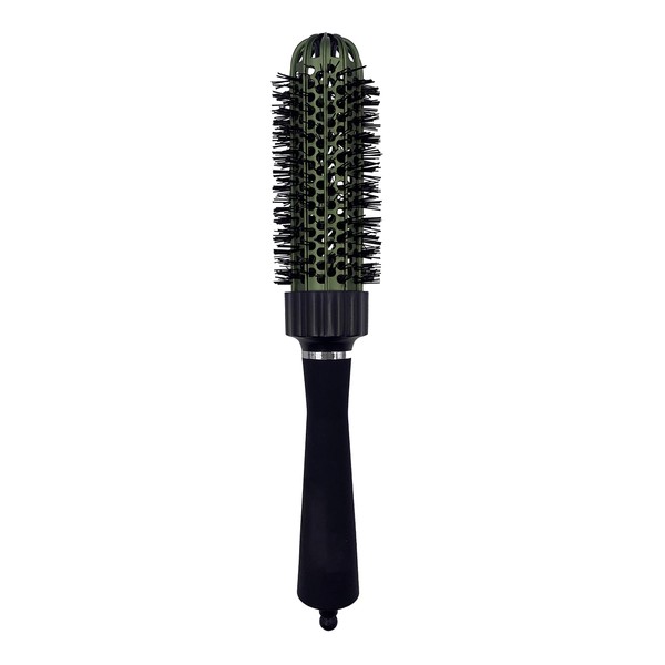 Betty Dain Dome Thermal Collection Round Barrel Brush with Detachable Sectioning Pick, Heat-Retaining Aluminum Barrel, Faster Hair Drying, Heat-Resistant Nylon Bristles, Medium (1.3 inches)