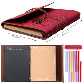 ZEEYUAN Photo Albums, Memory Scrapbook Leaf Soft Leather DIY Scrapbook Photo Album Family Wedding Album Special Christmas Valentines Birthday Gifts Unique Present for Women