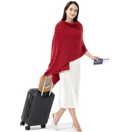 RYYOYY Soft Cashmere Blend Wrap Chic Pashmina Scarf Stole for Women Wayfarer Travel Extra Large 87"x28" Rust Red