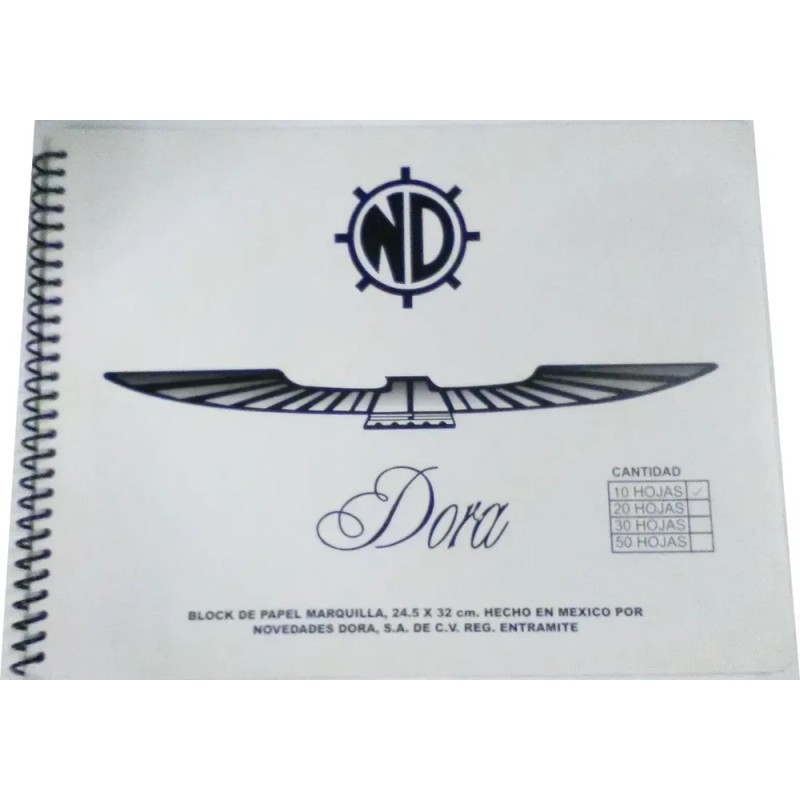 Cuaderno De Dibujo Marquilla De 20 Hojas Con Papel Cebolla
