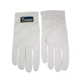 Sterling Gifts Usher Sanctuary Gloves With Cross White SM to XXLarge (Large)