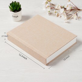 Pssoss Photo Album 8x10 with Writing Space Linen Cover 8x10 Photo Album Book Holds 30 Photos Ideal for Wedding Theme-Album and Baby Photo Albums (Beige,30 Pockets)