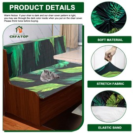 CRFATOP Sets of 2 Floral RV Dinette Cushion Slipcover Printed Camper Cushion Covers Stretch 2 Seat Sofa Chair Cover Furniture Protector for RV Car Bench 2 Backrest Covers & 2 Bench Covers,04