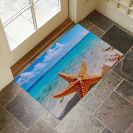 VANZEV Starfish Beach Indoor Door Mat for Entryway, 17x29.5 Inch, Coastal Ocean Scene Floor Doormat for Home Decor, Non-Slip Rug Mat for Living Room, Kitchen, Bedroom, Gifts for Beach Lovers