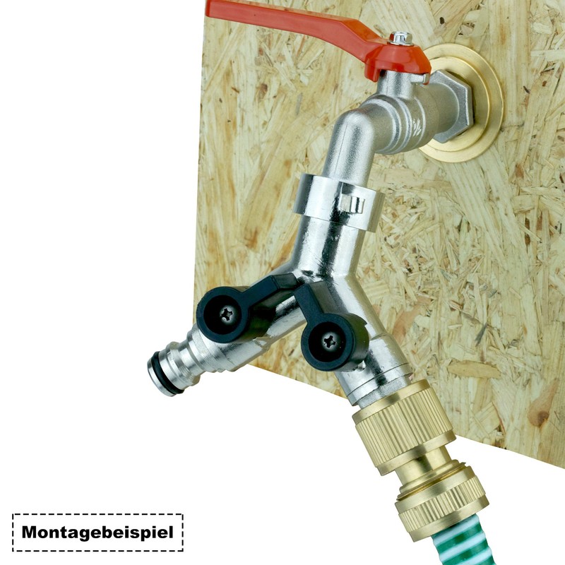 2 Way Splitter with 3/4 Inch Ball Valves for 2