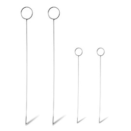 4 Pcs Stainless Steel Sewing Loop Turner Hook,27cm/10.6in and 17cm/6.7in Metal Drawstring Threader with Lock Loop Turner Sewing Tool for Sweatpants Drawstring Replacement