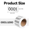 Consecutively Numbered Labels Number Roll Stickers 1-1000 Inventory Self-Adhesive Labels