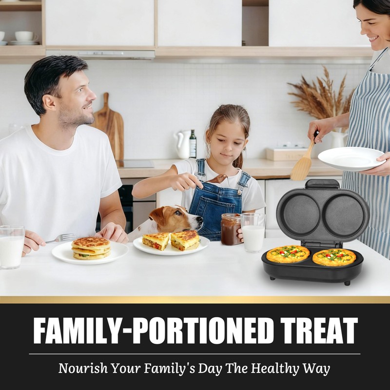 FineMade Omelette Maker Electric, Omelette Pan Nonstick, Dual Omelette Makers